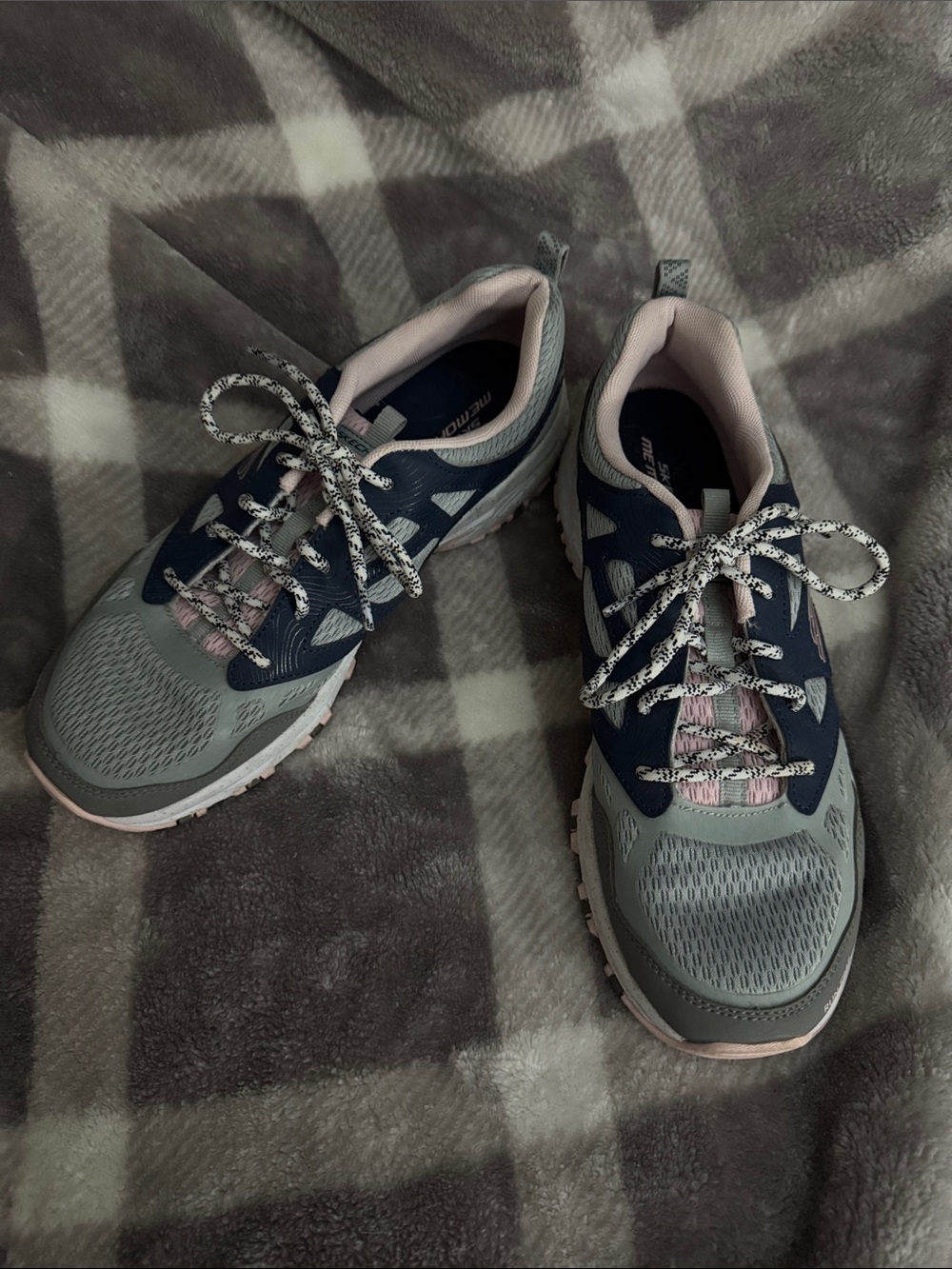 Skechers Gray, Navy & Pink Women's Athletic Trail Shoes